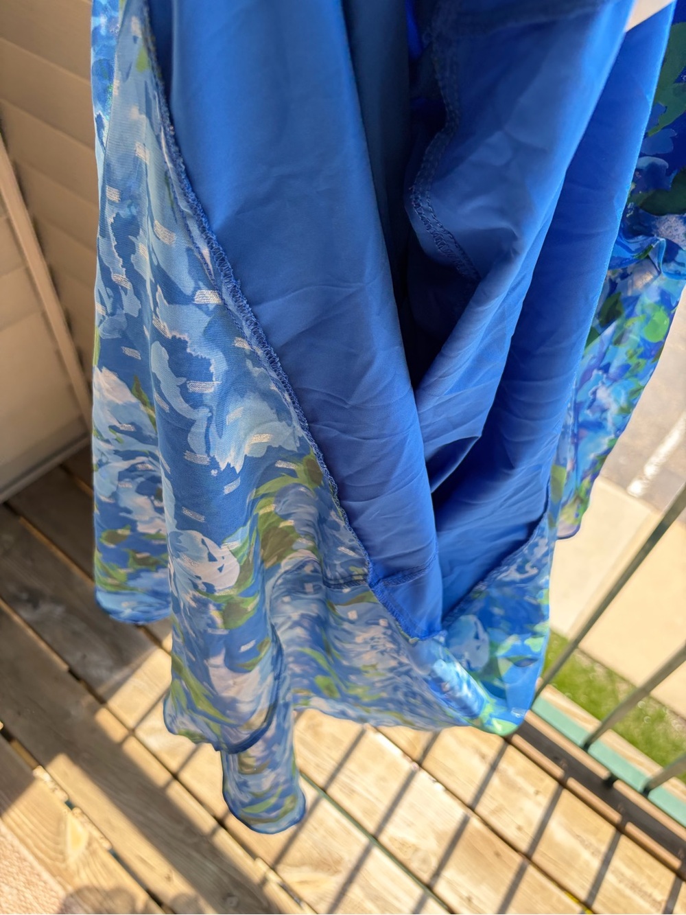 🆕🫐🌿Eliza J Blue Floral Tiered Maxi Dress Size 12 Chiffon Evening Wedding Guest - Picture 17 of 17